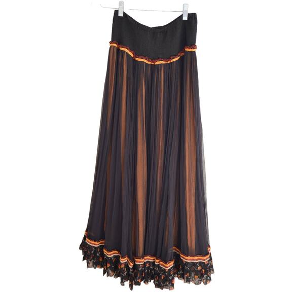 Ritu Kumar Tulle Moody Floral Maxi Skirt Size Small - Picture 1 of 4